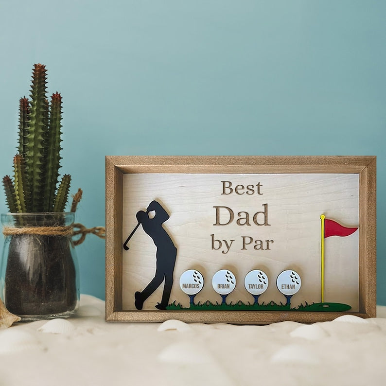 Best Grandpa By Par Golf Sign, Christmas Golf Gift For Grandpa,  Personalized Papa Golf Gift, Gift For Grandpa With Custom Kids Names - Best  Personalized Gifts For Everyone