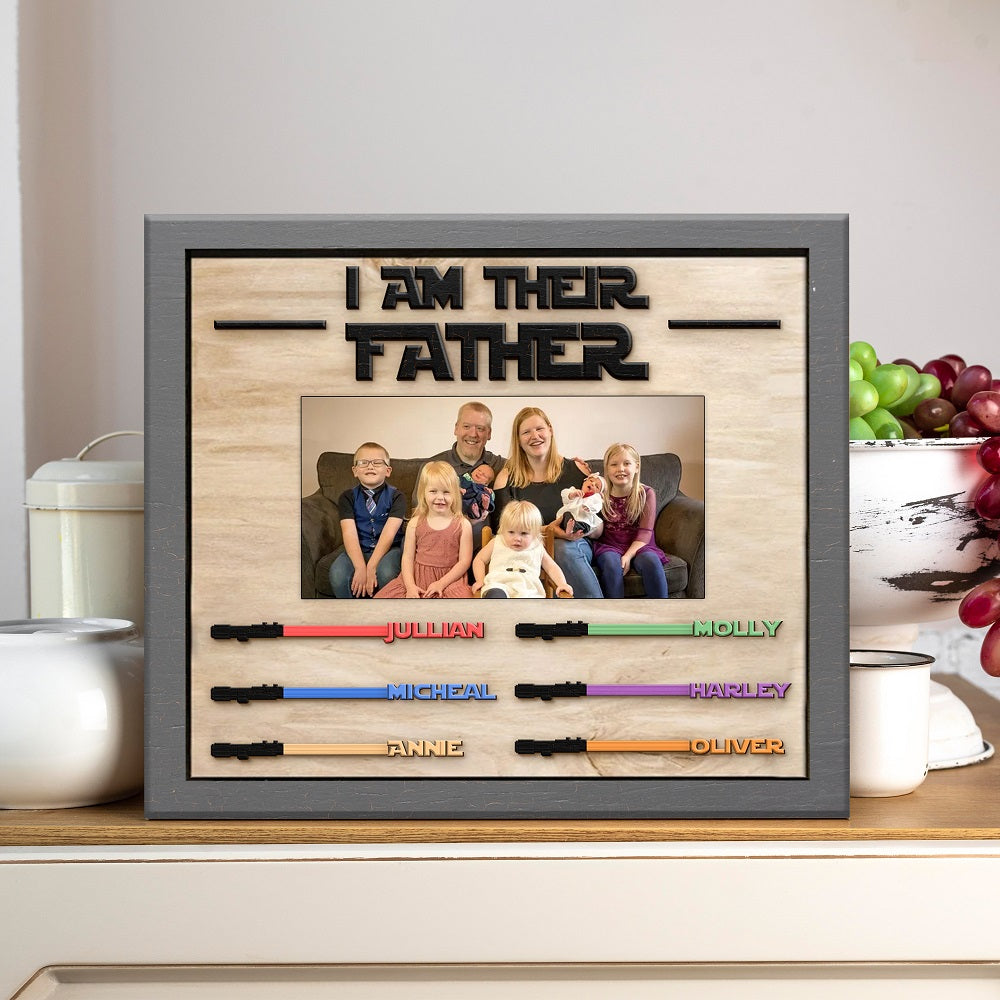 Fathers Day Gift With Photo, I Am Their Father Wooden Sign